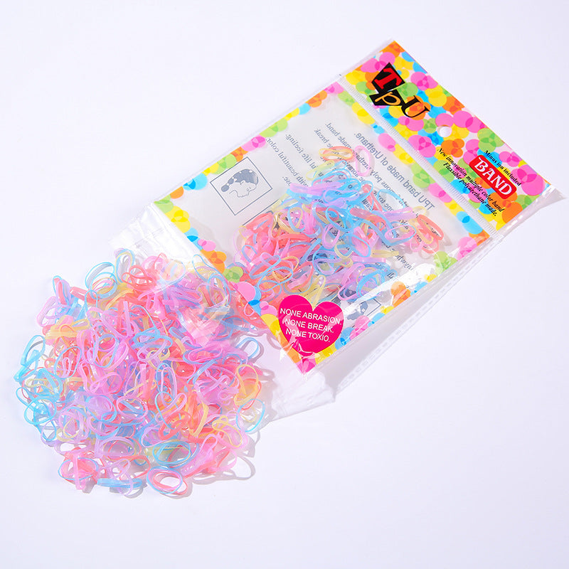 Wholesale Bagged children's does elastic circle cute disposable children's rubber band